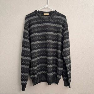 Lungarno Italy wool blend Men's Charcoal and Light Gray Crewneck Sweater size XL